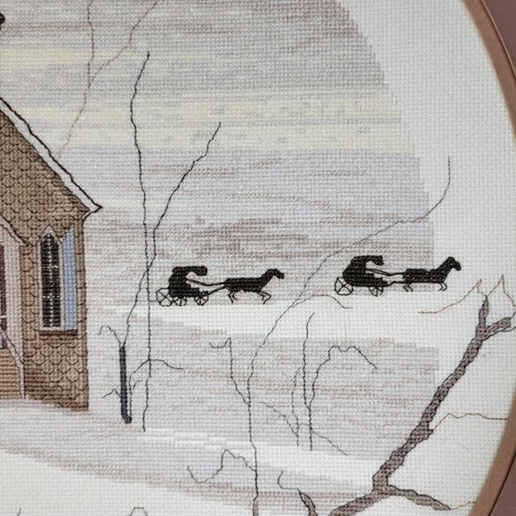 Buckley Moss Country Church Amish Needlework Winter 15x17" Decorative Wall Art - Picture 8 of 14